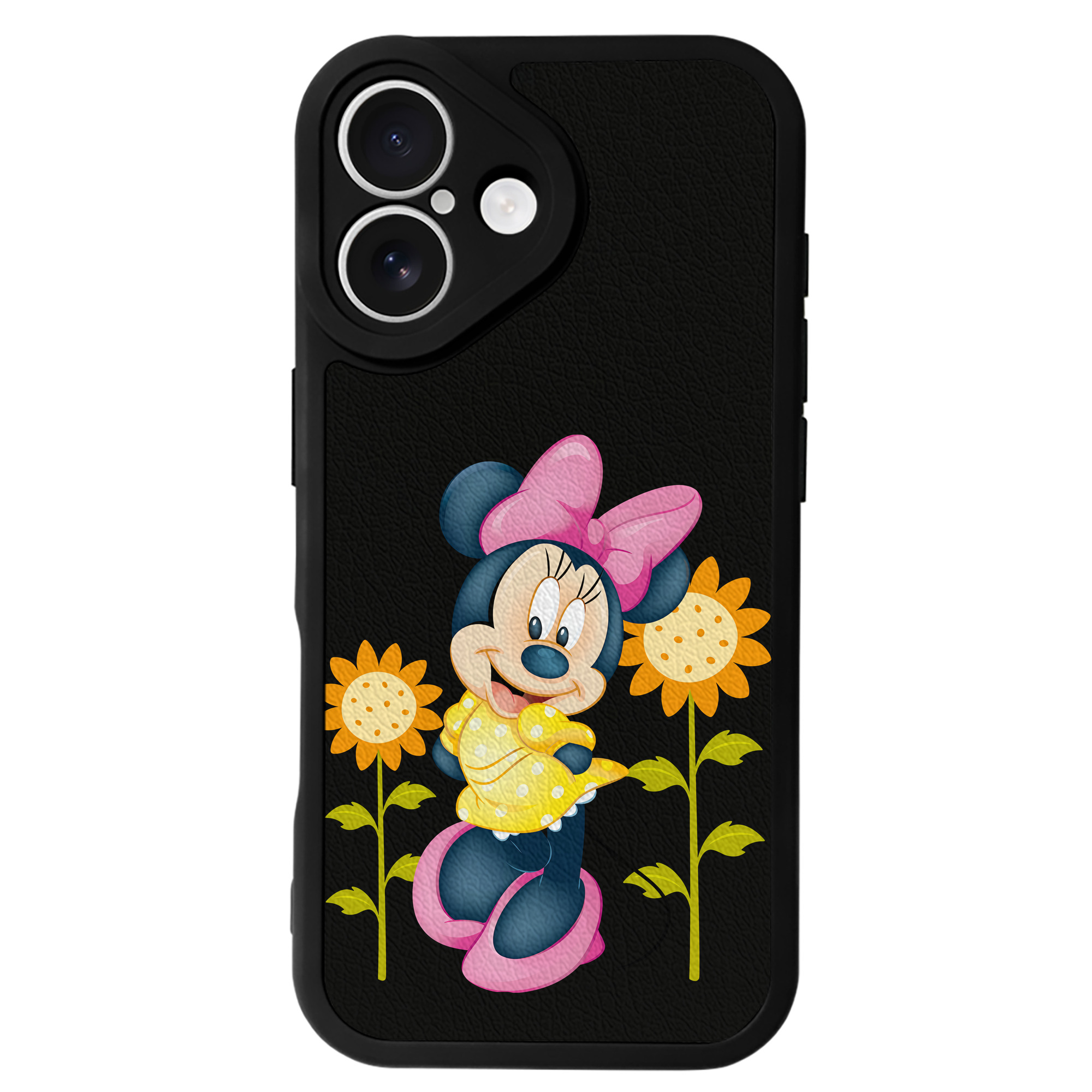 （画像用） ミッキーマウス Mickey Mouse 【iPhone 16シリーズ対応】シリコンスマホケース（レザー調） 材質：シリコン